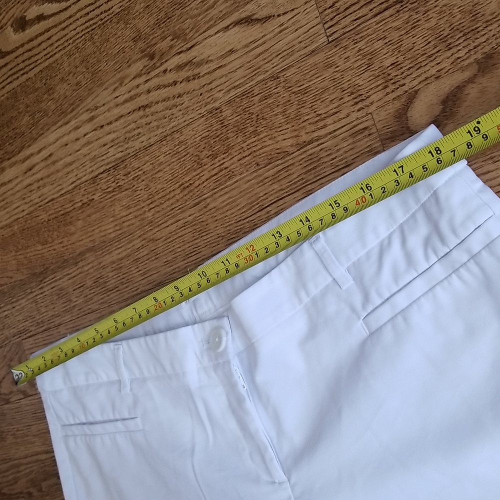 (14) Dalia White Cotton Blend Capri Pants Casual Neutral Cottagecore Minimalist - Picture 5 of 9